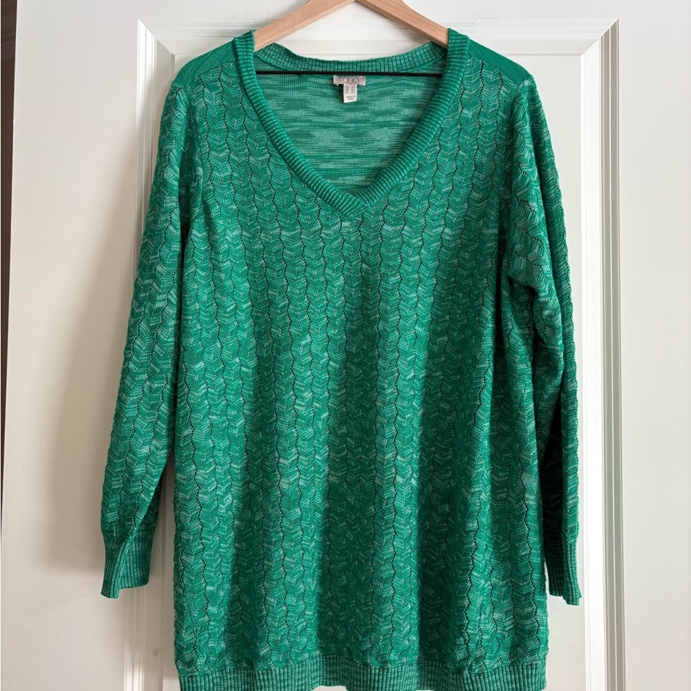 LOGO Lori Goldstein Women’s Lightweight Sweater - Picture 2 of 6